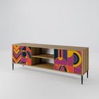 ELECTRIC PATTERNS 2-Door TV Stand in Oak Effect