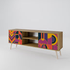ELECTRIC PATTERNS 2-Door TV Stand in Oak Effect