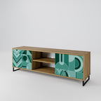 HARMONIC GRID 2-Door TV Stand in Oak Effect