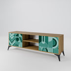 HARMONIC GRID 2-Door TV Stand in Oak Effect