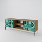 HARMONIC GRID 2-Door TV Stand in Oak Effect