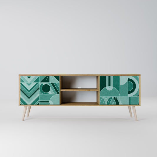 HARMONIC GRID 2-Door TV Stand in Oak Effect
