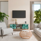 HARMONIC GRID 2-Door TV Stand in Oak Effect