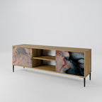 GILDED SWIRLS 2-Door TV Stand in Oak Effect