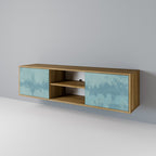 SKY WASH 2-Door TV Stand in Oak Effect