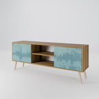 SKY WASH 2-Door TV Stand in Oak Effect
