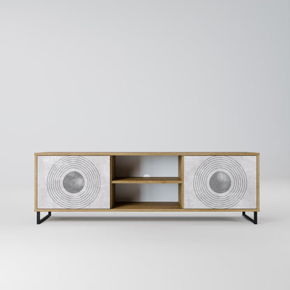 SOLID CIRCLES 2-Door TV Stand in Oak Effect
