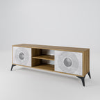 SOLID CIRCLES 2-Door TV Stand in Oak Effect