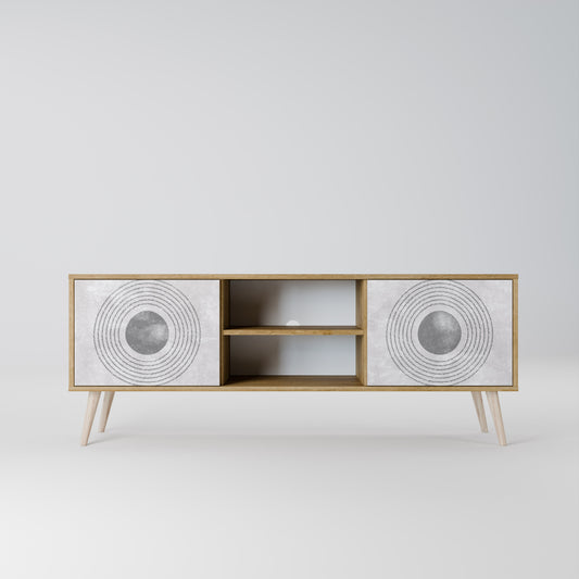 SOLID CIRCLES 2-Door TV Stand in Oak Effect