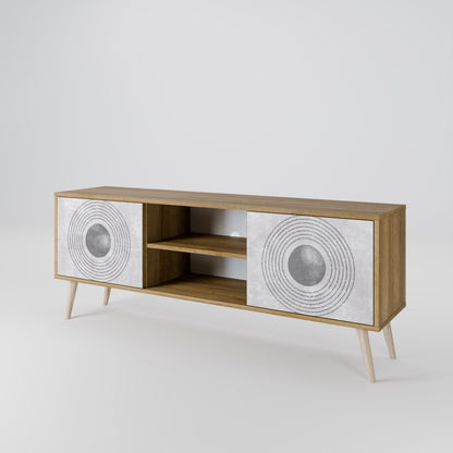 SOLID CIRCLES 2-Door TV Stand in Oak Effect