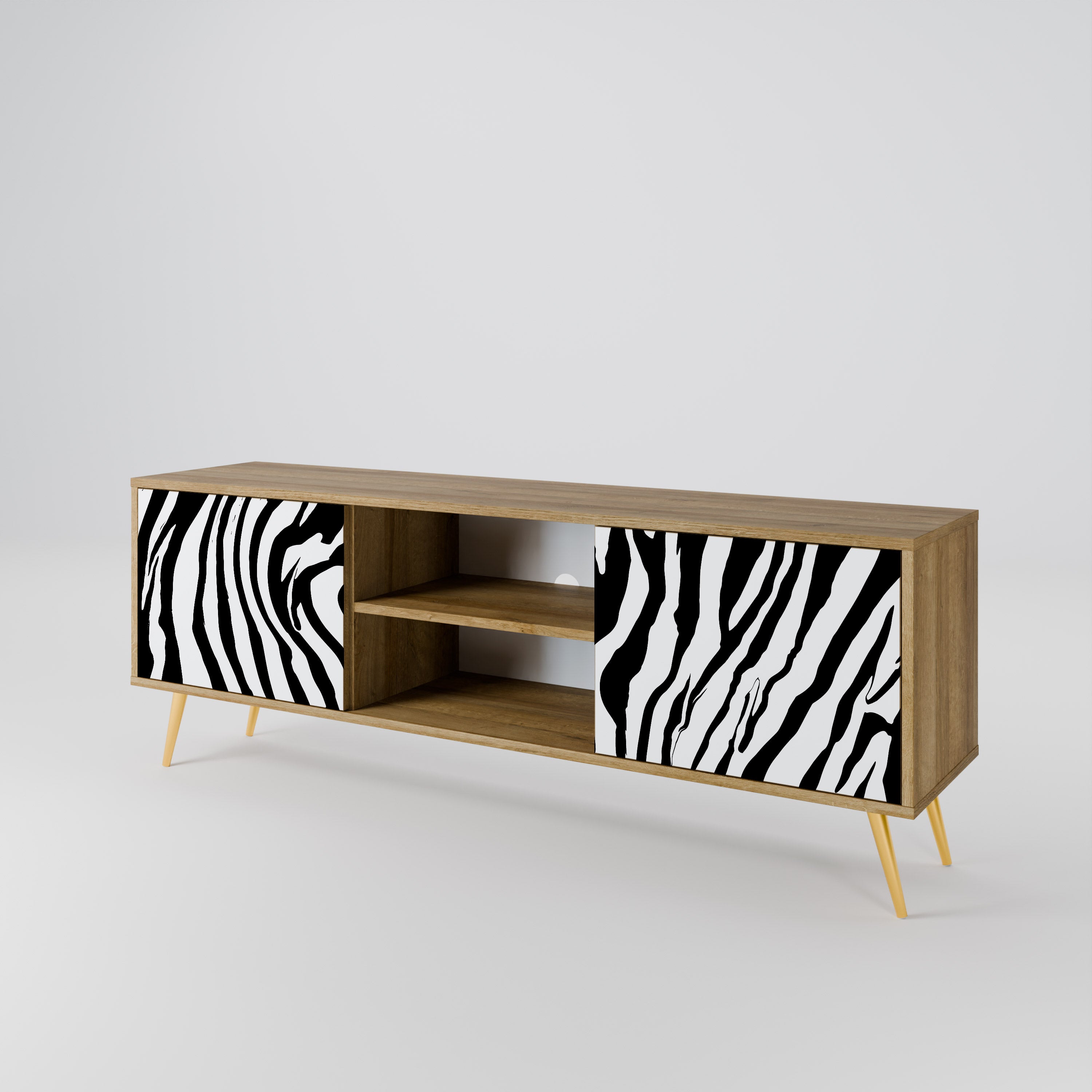 SPLENDID ZEBRA 2-dörrars TV-bänk i ekeffekt