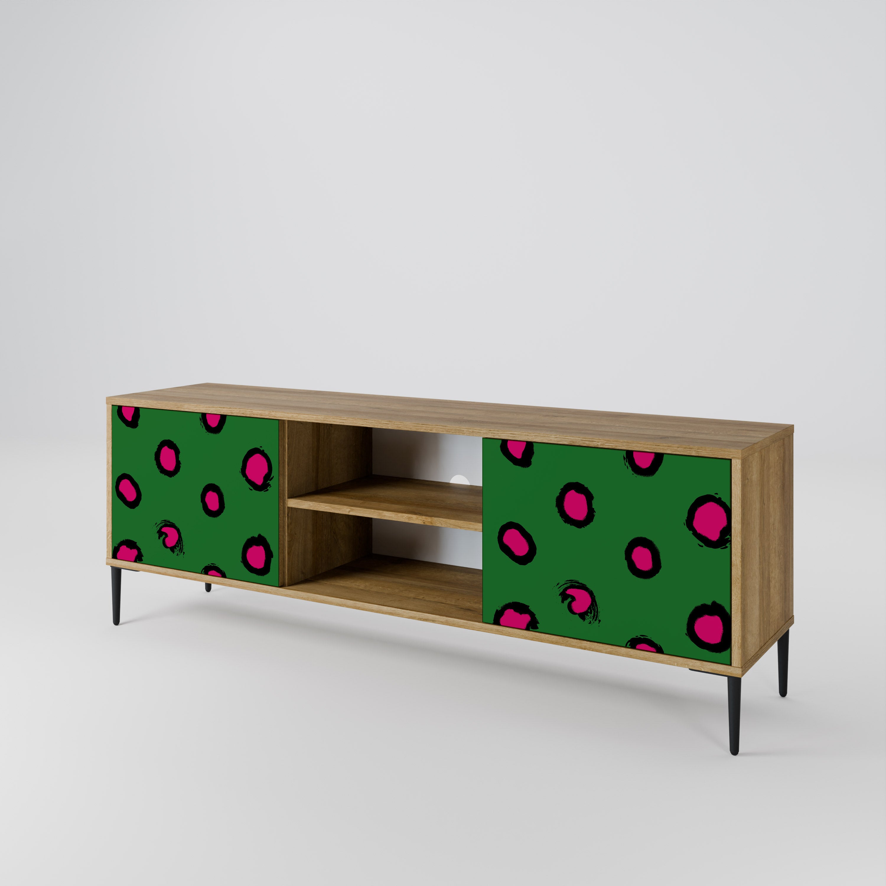 FUNKY SPOTS 2-dörrars TV-bänk i ekeffekt