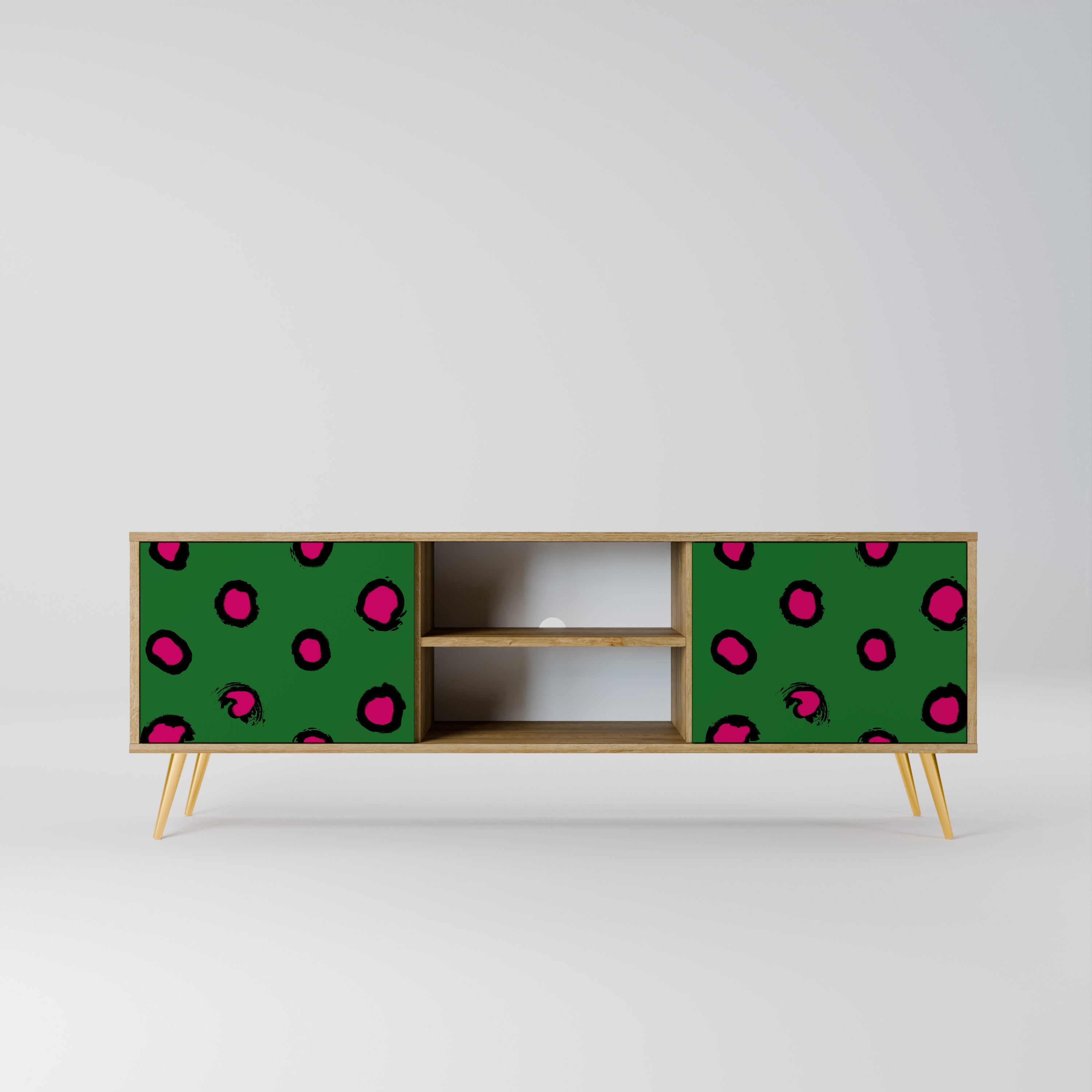 FUNKY SPOTS 2-dörrars TV-bänk i ekeffekt