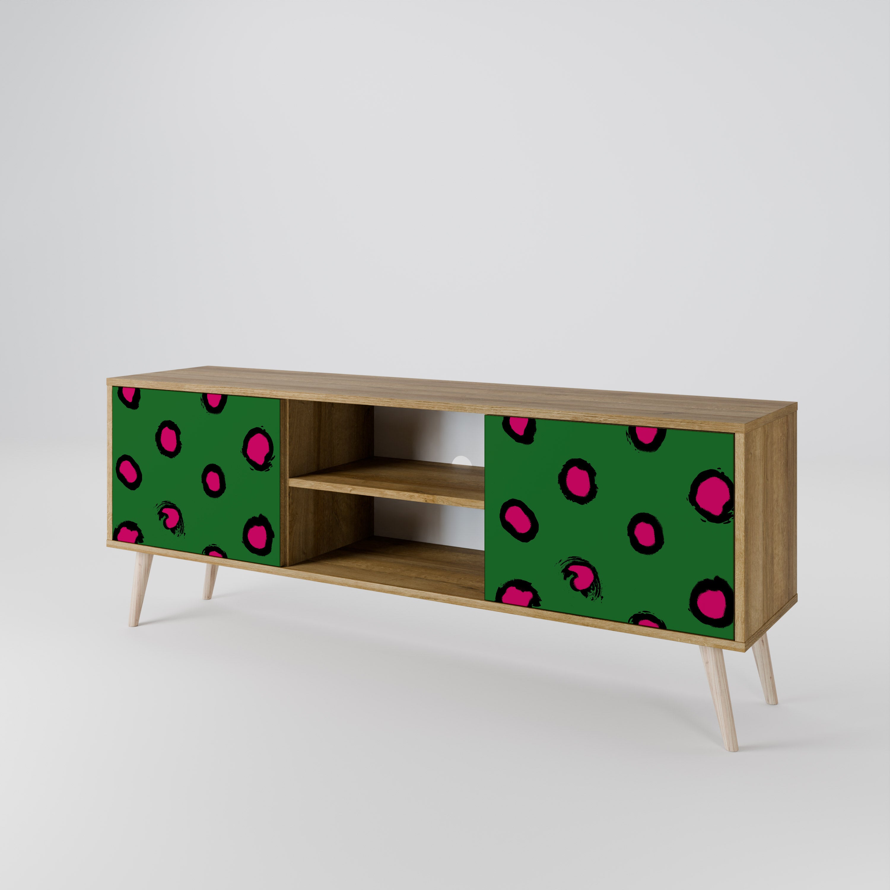 FUNKY SPOTS 2-dörrars TV-bänk i ekeffekt