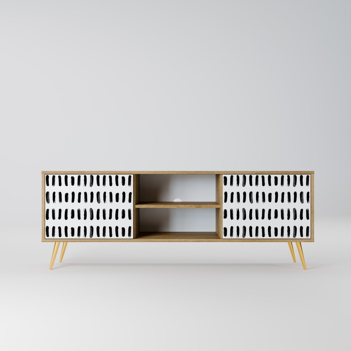 NIGHTY MELODIES 2-Door TV Stand in Oak Effect