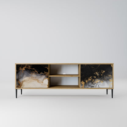 MARBLE OF TOMMORROW 2-Door TV Stand in Oak Effect