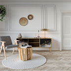 MARBLE OF TOMMORROW 2-Door TV Stand in Oak Effect