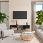 MARBLE OF TOMMORROW 2-Door TV Stand in Oak Effect