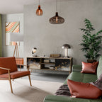 MARBLE OF TOMMORROW 2-Door TV Stand in Oak Effect