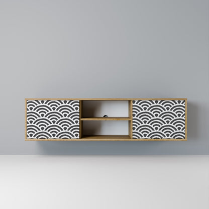 GLOOMY HOST 2-Door TV Stand in Oak Effect