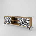 GLOOMY HOST 2-Door TV Stand in Oak Effect