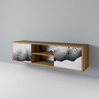 MONOCHROME MIRAGE 2-Door TV Stand in Oak Effect