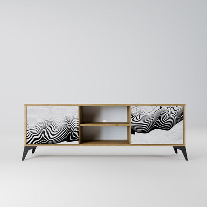 MONOCHROME MIRAGE 2-Door TV Stand in Oak Effect