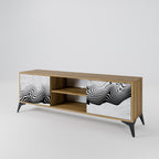MONOCHROME MIRAGE 2-Door TV Stand in Oak Effect