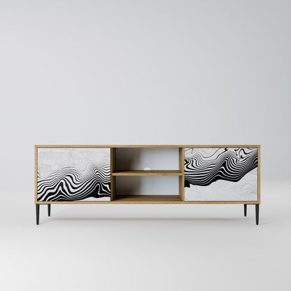 MONOCHROME MIRAGE 2-Door TV Stand in Oak Effect