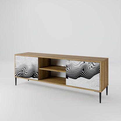 MONOCHROME MIRAGE 2-Door TV Stand in Oak Effect