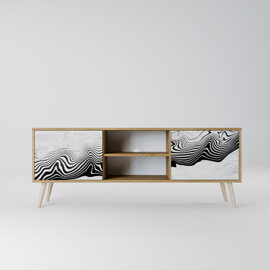 MONOCHROME MIRAGE 2-Door TV Stand in Oak Effect