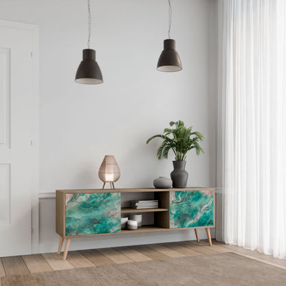 ABSTRACT ALCHEMY 2-Door TV Stand in Oak Effect