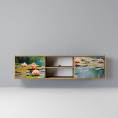 BLOOMING WATERS 2-Door TV Stand in Oak Effect
