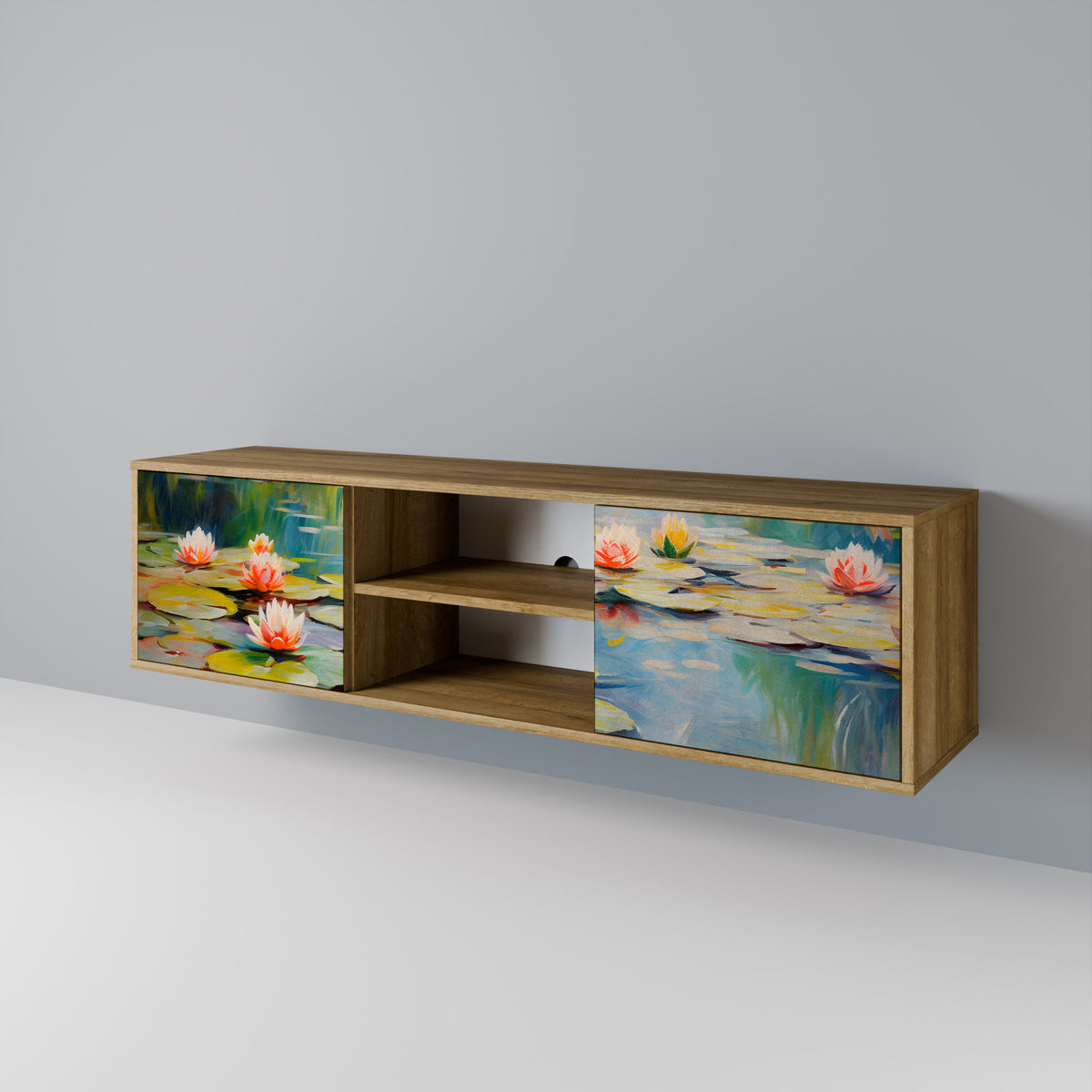BLOOMING WATERS 2-Door TV Cabinet