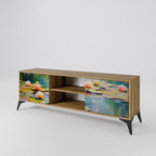 BLOOMING WATERS 2-Door TV Stand in Oak Effect