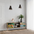 BLOOMING WATERS 2-Door TV Stand in Oak Effect