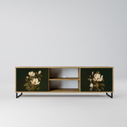 FLORAL NOIR 2-Door TV Stand in Oak Effect