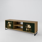 FLORAL NOIR 2-Door TV Stand in Oak Effect