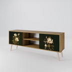 FLORAL NOIR 2-Door TV Stand in Oak Effect