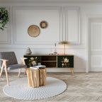 FLORAL NOIR 2-Door TV Stand in Oak Effect