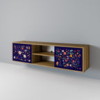 FLORAL COMBINATION 2-Door TV Stand in Oak Effect
