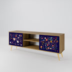 FLORAL COMBINATION 2-Door TV Stand in Oak Effect