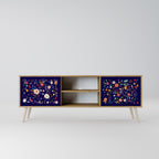 FLORAL COMBINATION 2-Door TV Stand in Oak Effect