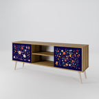 FLORAL COMBINATION 2-Door TV Stand in Oak Effect