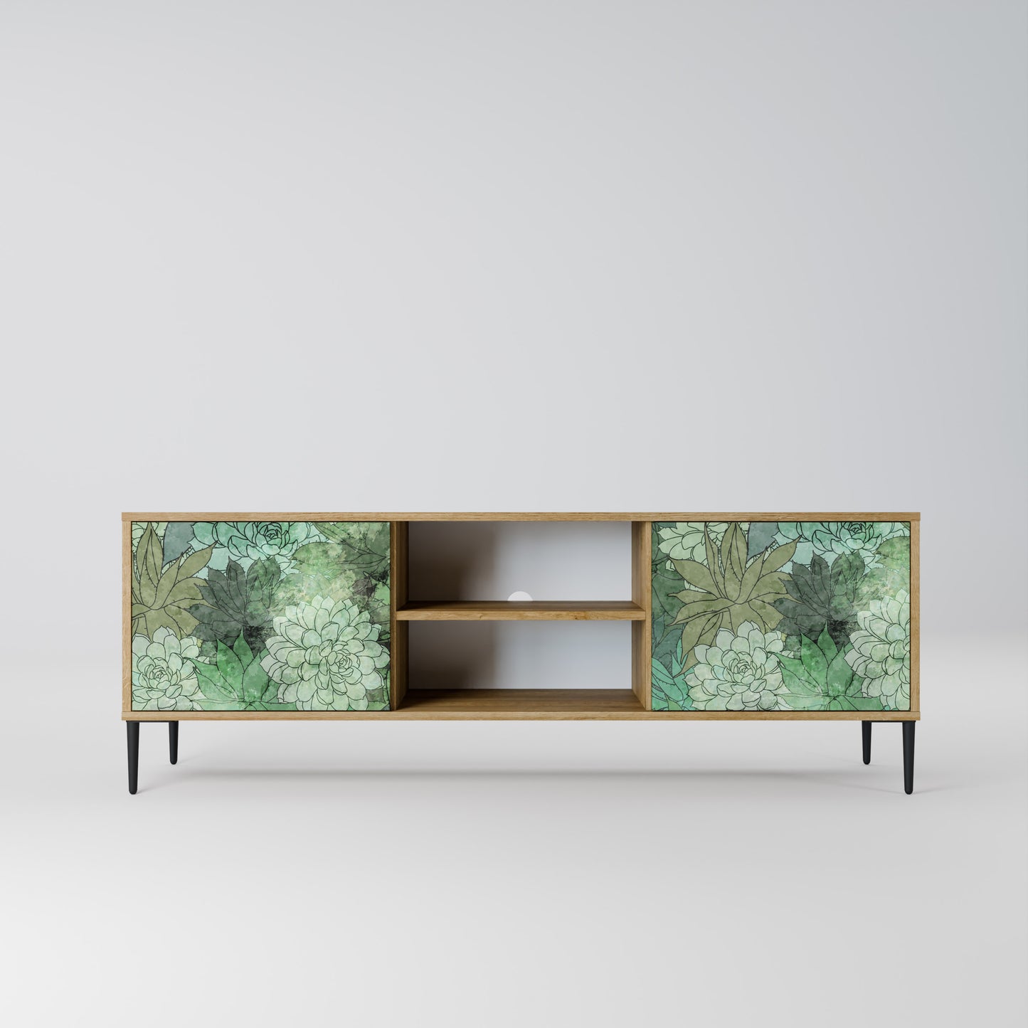 SUCCULENT CLUSTER 2-dörrars TV-bänk i ekeffekt