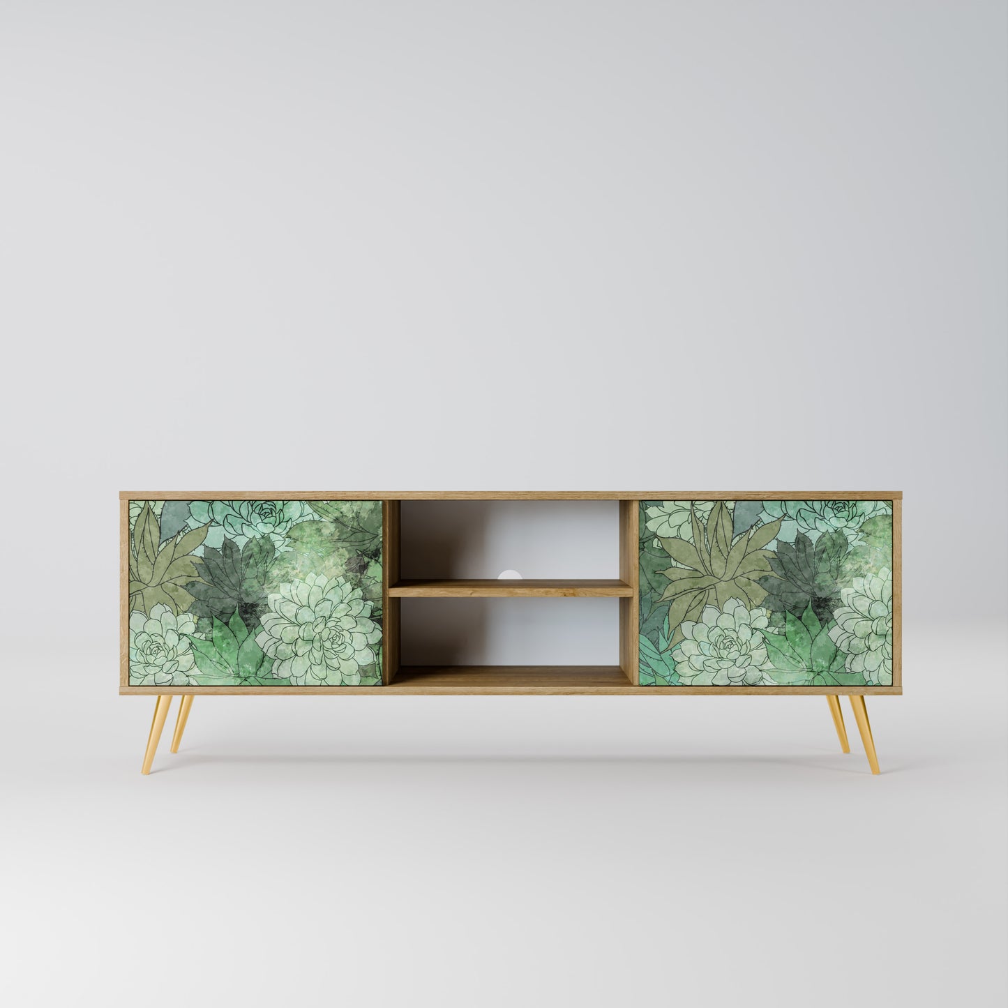 SUCCULENT CLUSTER 2-dörrars TV-bänk i ekeffekt