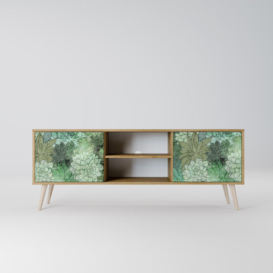 SUCCULENT CLUSTER 2-dörrars TV-bänk i ekeffekt