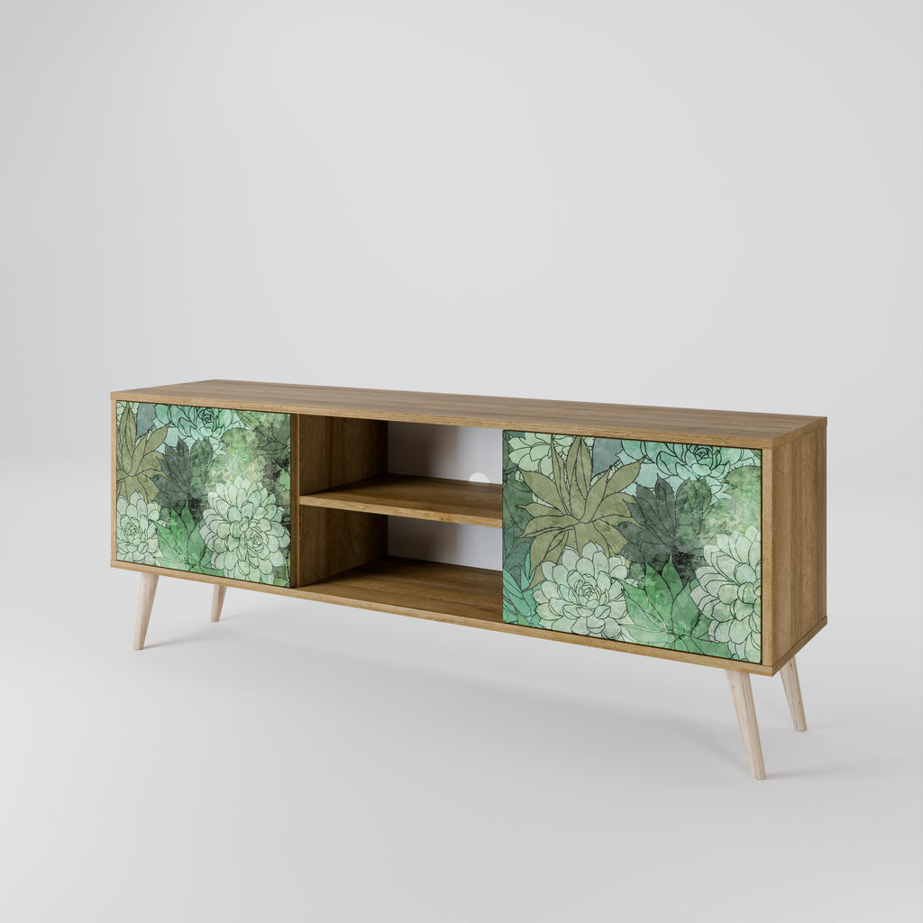 SUCCULENT CLUSTER 2-dörrars TV-bänk i ekeffekt