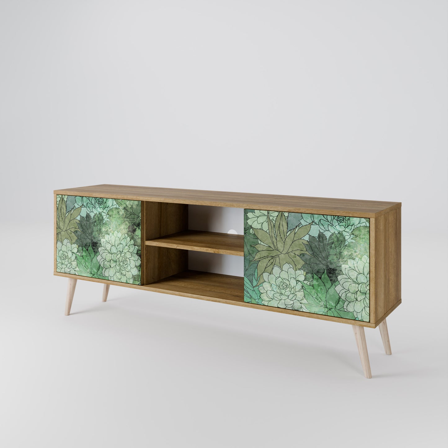 SUCCULENT CLUSTER 2-dörrars TV-bänk i ekeffekt