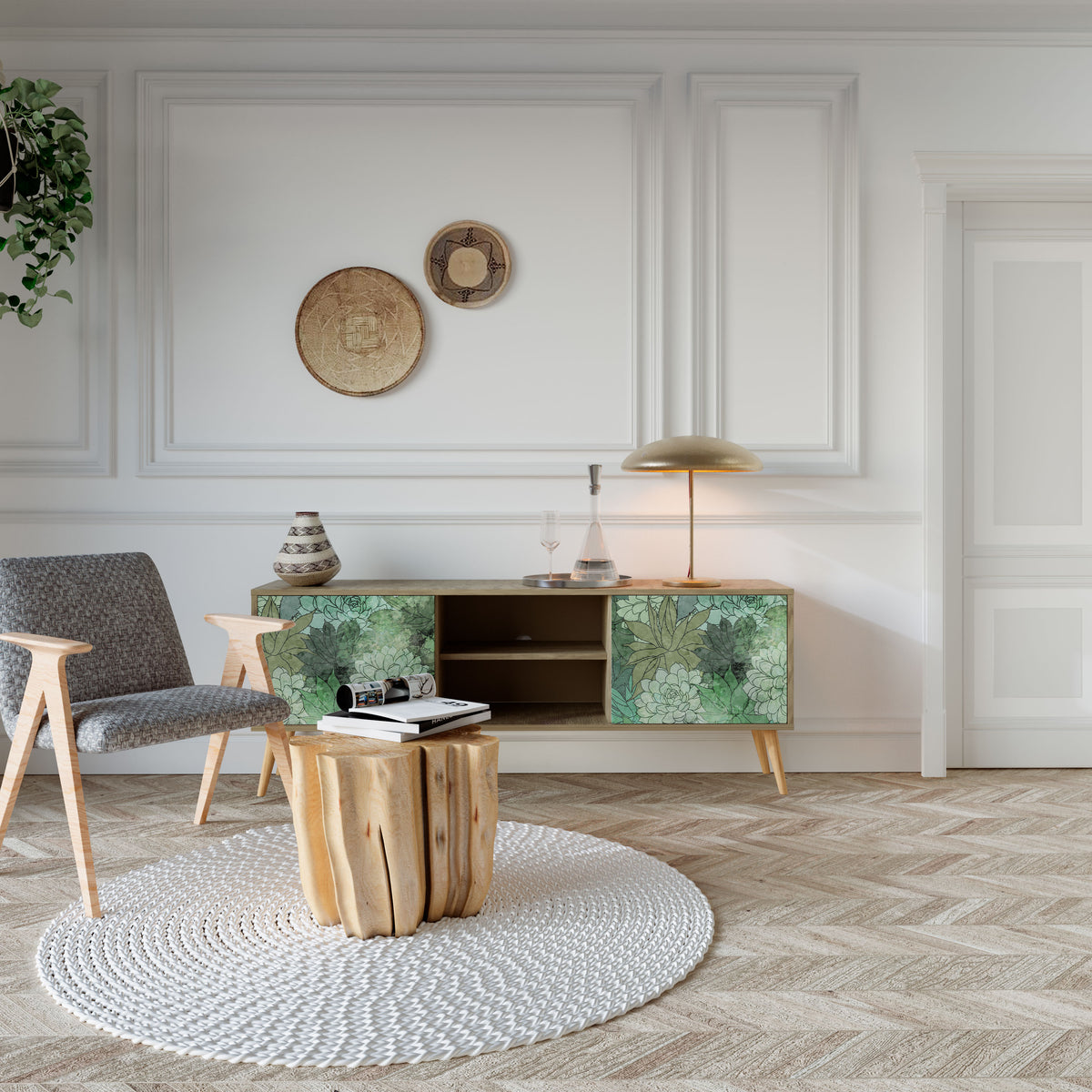 SUCCULENT CLUSTER TV-bänk med två dörrar